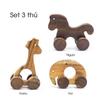Set 3 Thú ( Hươu, Voi, Ngựa ) - Đồ Chơi Gỗ Trẻ Em Bằng Gỗ