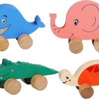 Set 4 thú (voi, cá sấu, cá voi, rùa) - Đồ Chơi Gỗ Trẻ Em Bằng Gỗ